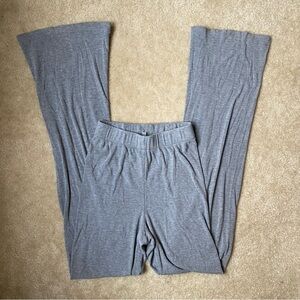 SKIMS Heather Gray Ribbed Modal Drawstring Lounge Pants in Sz XS Soft Cozy Luxe